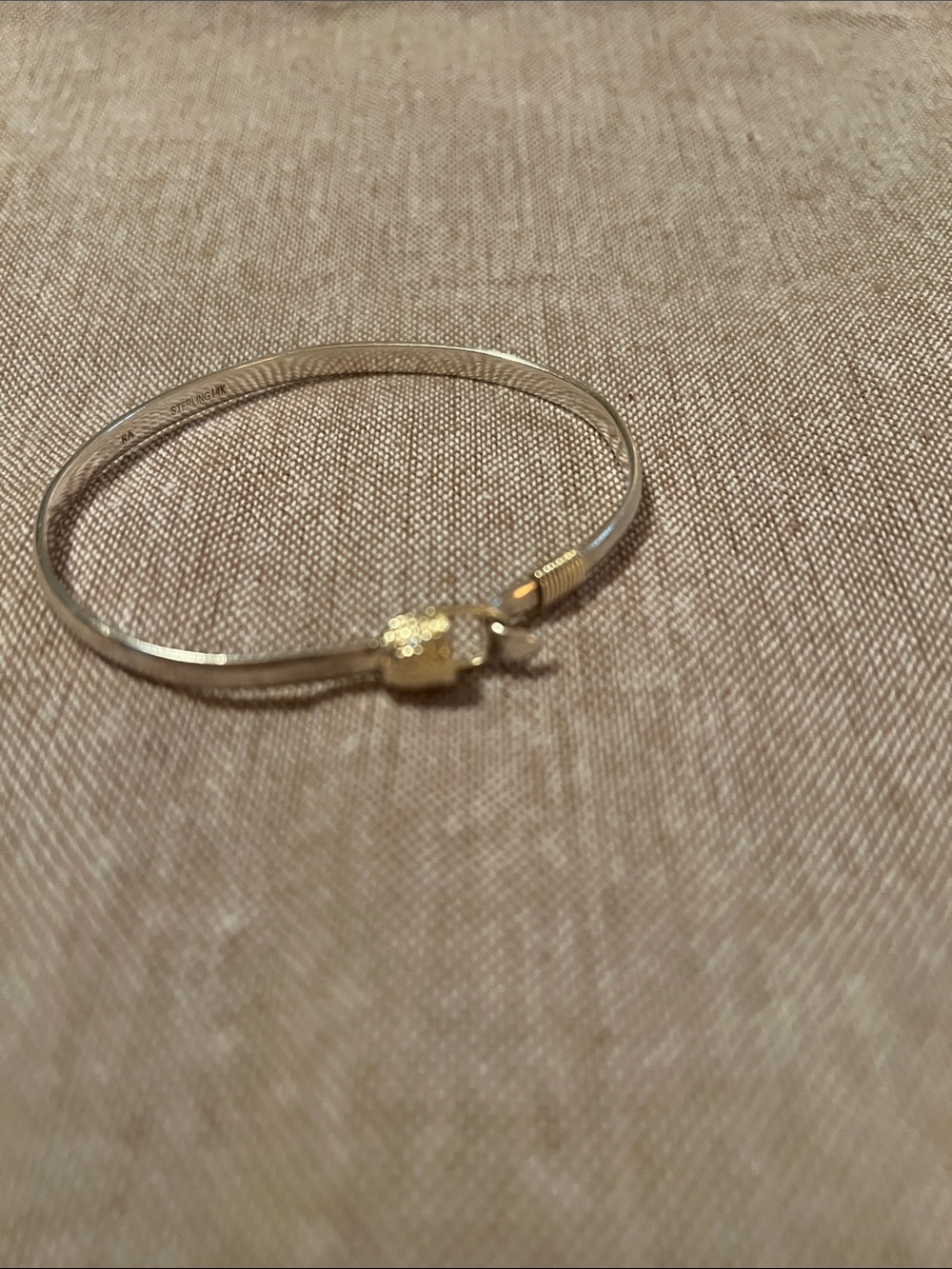 Nantucket Basket Bracelet/ sterling and gold - Picture 2 of 7
